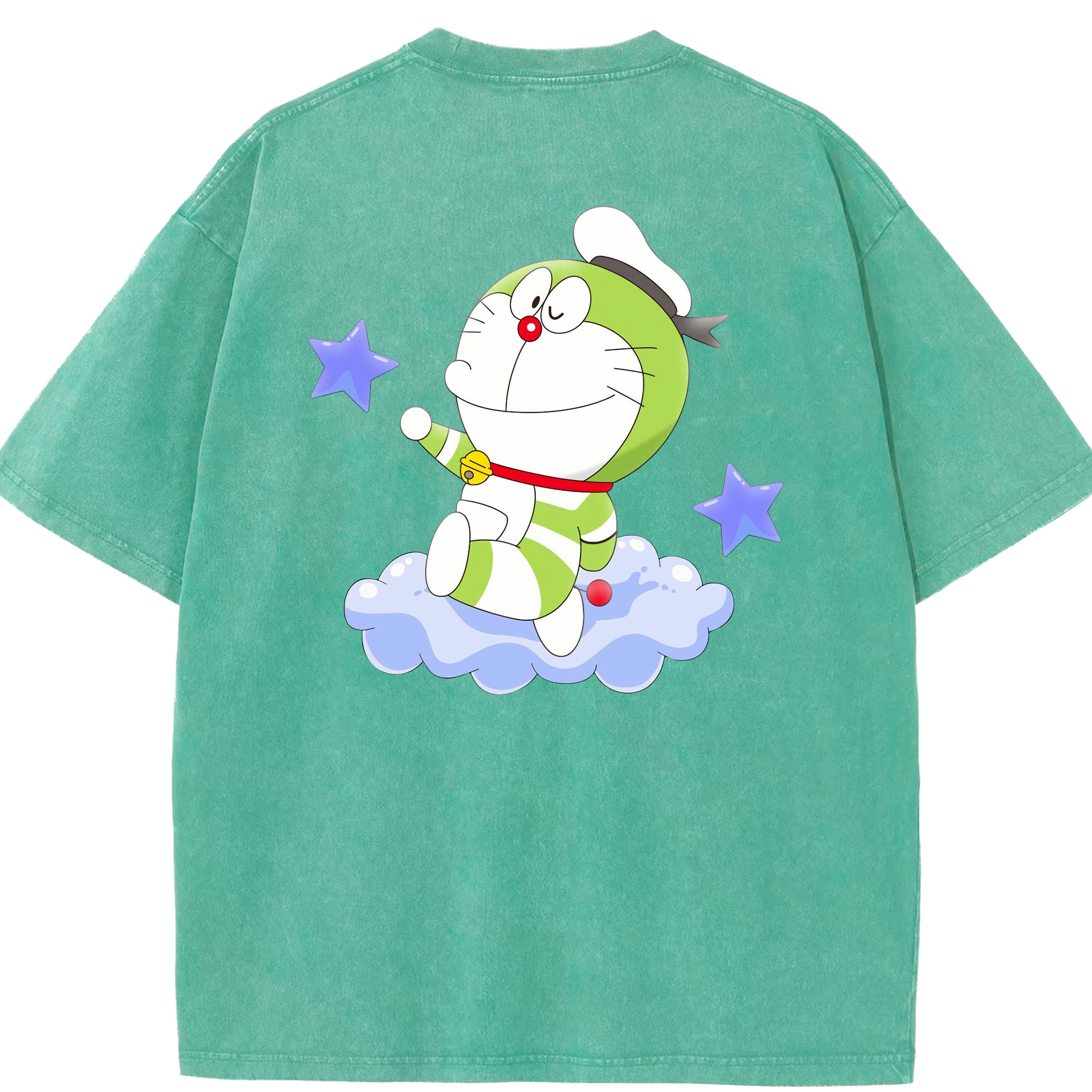 （画像用） ドラえもん Doraemon 綿100% ヴィンテージ風 半袖Tシャツ（背面プリント）